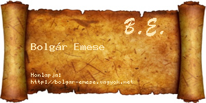 Bolgár Emese névjegykártya