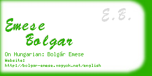 emese bolgar business card